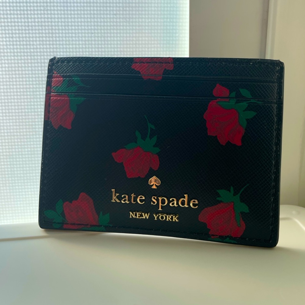Kate Spade | Madison Rose Toss Printed Small Slim Card Holder | NWT